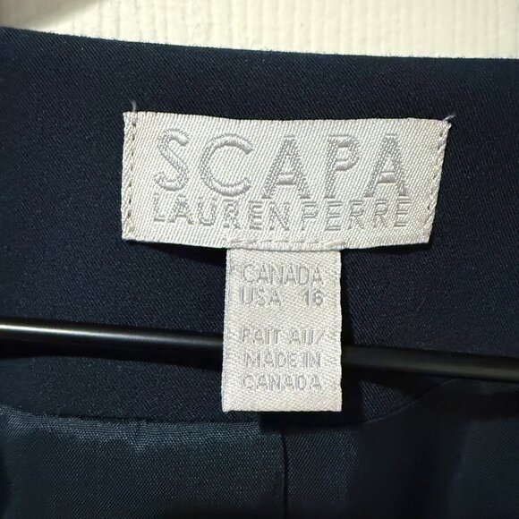 NWOT SCAPA Lauren Perre Navy Jacket Blazer Zippered Women 16 Career Canada - Picture 2 of 12